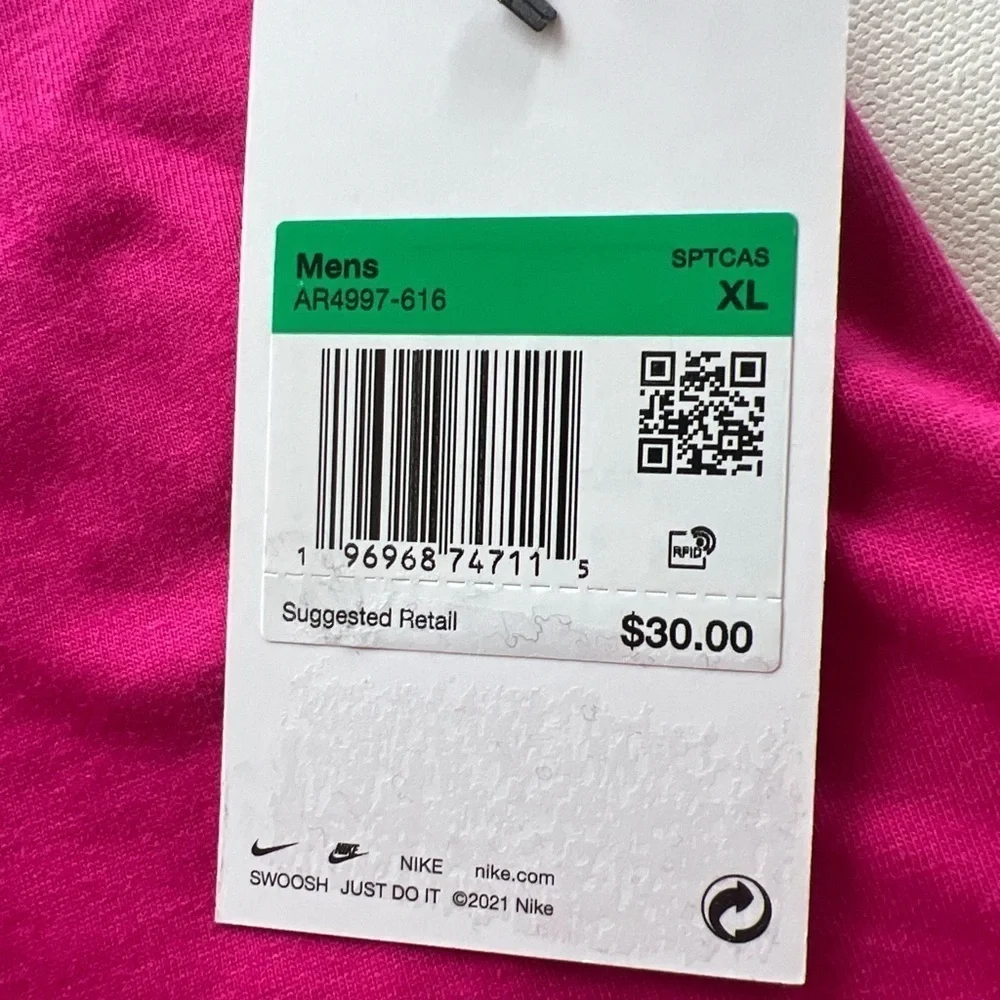 NWT Nike The Nike SS Tee Mens Adult XL Pink (Y)